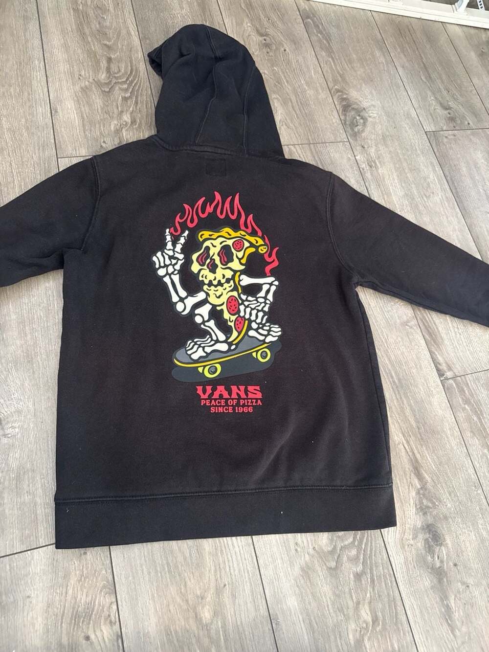 Vans Off The Wall Peace Of Pizza Since 1966 Black Pullover Hoodie